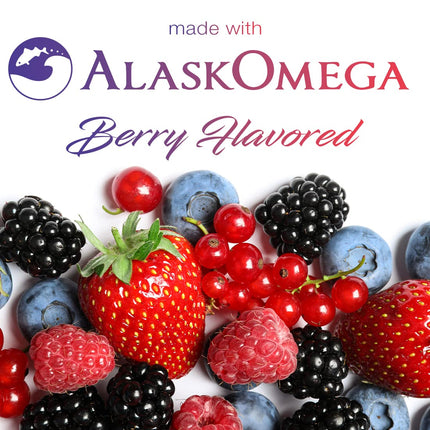 SmarterVitamins Omega-3 3-Pack: Berry Flavor Burpless Softgels, 2000mg DHA EPA (AlaskOmega)