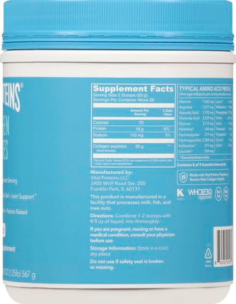 Vital Proteins, Unflavored Collagen Peptides, 20 Ounce