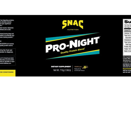 SNAC Pro-Night Vanilla – Nighttime Muscle Recovery Protein Blend