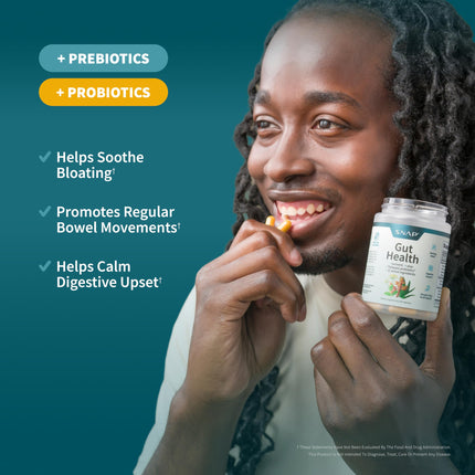 SNAP Gut Health Supplement — Turmeric, Aloe & Pylopass Probiotics | 50 Caps