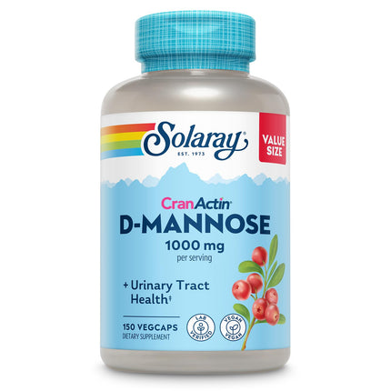 Solaray D-Mannose 1000mg with CranActin Cranberry – Urinary Health Support, Vegan, 150 VegCaps