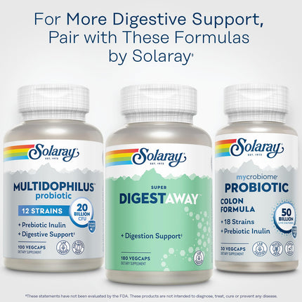 SOLARAY Digestive Enzymes – Pancreatin, Papain & More | 180 VegCaps | Lab Verified