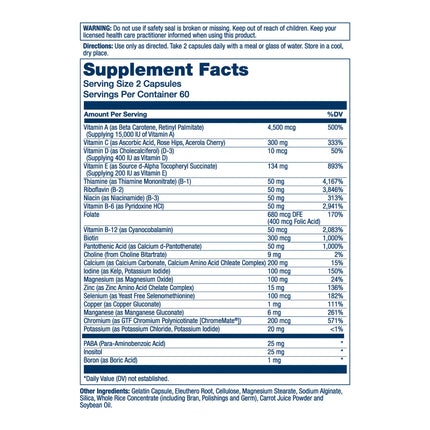 SOLARAY Iron Free Twice Daily Multivitamin | Immune & Energy | 120 CT