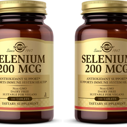 Solgar Selenium 200 mcg Tablets - 100 Count (Pack of 2) | Selenium Supplement