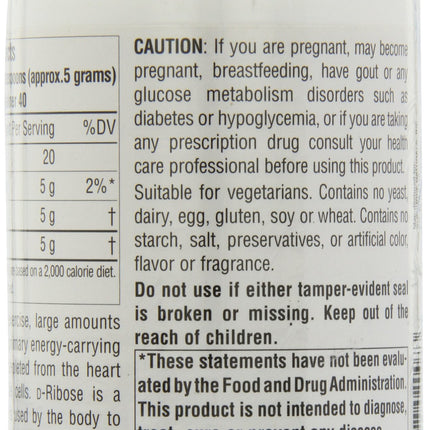 Source Naturals D-Ribose Powder - 200 Grams | Vegetarian Friendly