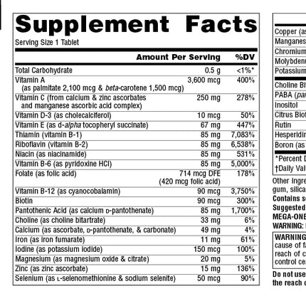 Source Naturals Mega-One Multi-Vitamin with Minerals - 180 Tablets