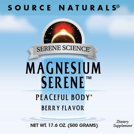 Source Naturals Serene Science Magnesium Serene – Berry Flavor, 17.6 oz