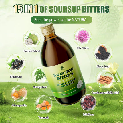 Soursop Bitters Liquid with Black Seed, Moringa & Turmeric | 16 fl oz