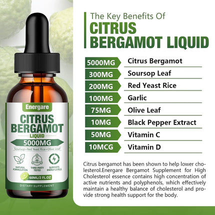 2 Pack Citrus Bergamot Liquid Drops 5000mg – Cholesterol Support (4 oz)