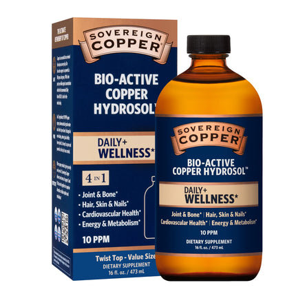 Sovereign Bio-Active Copper Hydrosol – Bioavailable Copper Liquid with Silver Hydrosol | 16 fl oz