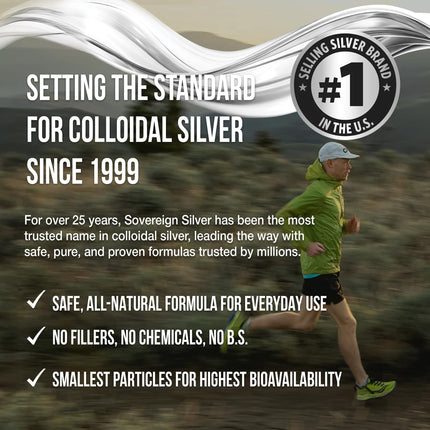 Sovereign Silver Immune Support - 10 ppm Colloidal Silver, 32 fl oz (946 mL)