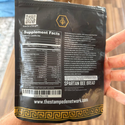 Spartan Bee Bread Chewables by The Stampede Network | Raw Organic Bee Bread Multivitamin