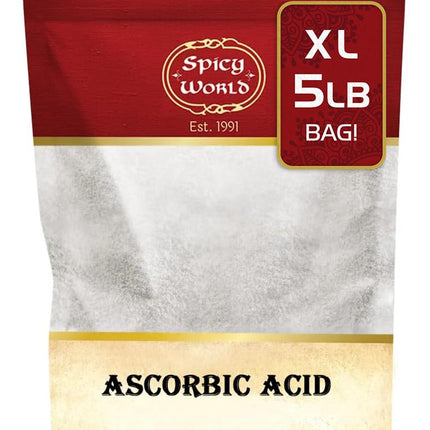 Spicy World Vitamin C Powder 5 lb (Ascorbic Acid) USP | Bulk Dietary Supplement