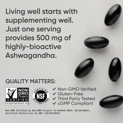 Sports Research Ashwagandha Softgels with Coconut MCT Oil – 120 Count – Shoden 35% Withanolides | Vegan & Gluten Free