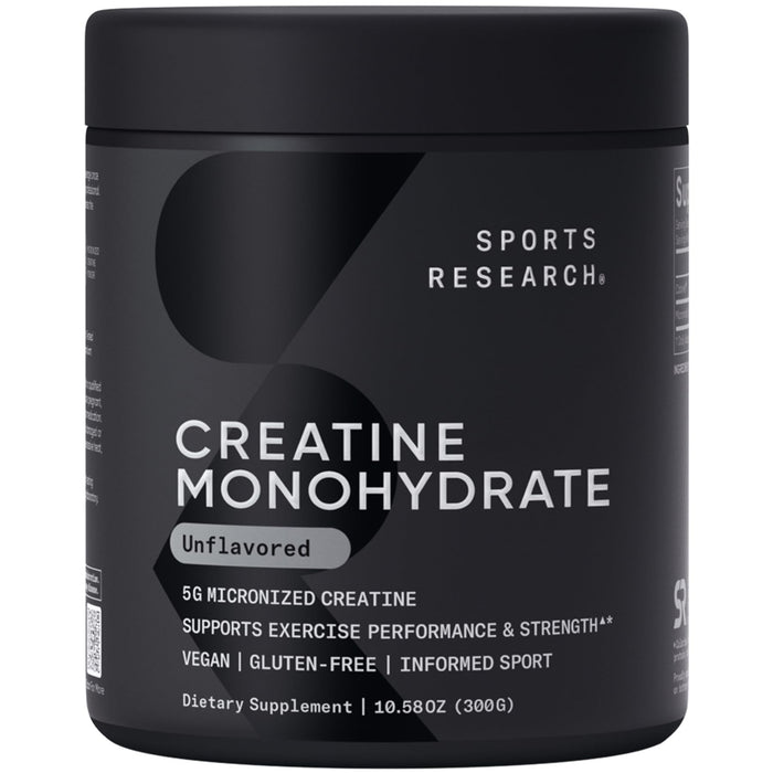 Sports Research Creatine Monohydrate – 5 g Micronized, 10.58 oz