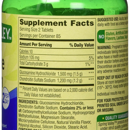 Spring Valley Glucosamine Chondroitin Triple Strength – 340 Tablets Twin Pack