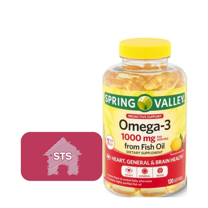 STS Home Spring Valley Omega-3 1000 mg Fish Oil Soft Gels – 120 Count