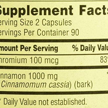Spring Valley Cinnamon 500mg + Chromium Twin Pack – 2 x 180 Capsules