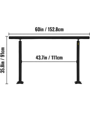 VEVOR Handrail for Outdoor Steps Aluminum Stair Handrail Fit 0-5 Steps w/ Installation Kit Building & Hardware Home Improvement