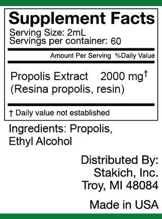 Stakich Propolis Extract (4 Ounce 75%) - High-Potency Propolis Liquid