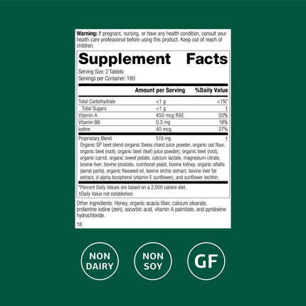 Standard Process A-F Betafood – Gluten-Free Liver & Gallbladder Support with Vitamin A, Iodine & B6