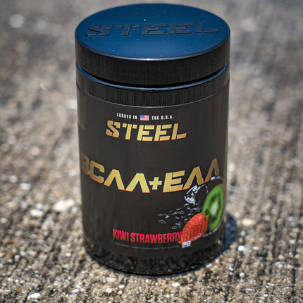 Steel Supplements BCAA EAA Powder Kiwi Strawberry | 2:1:1 for Lean Muscle & Endurance