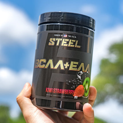 Steel Supplements BCAA EAA Powder Kiwi Strawberry | 2:1:1 for Lean Muscle & Endurance