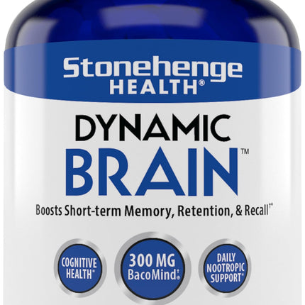 Stonehenge Health Dynamic Brain Supplement with BacoMind – Memory, Retention & Recall (40 Nootropics)