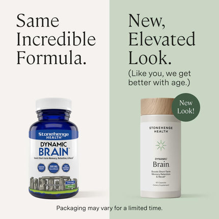 Stonehenge Health Dynamic Brain Supplement with BacoMind – Memory, Retention & Recall (40 Nootropics)