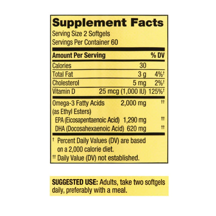 STS Home Spring Valley Omega-3 from Fish Oil 2000 mg Maximum Care — 120 Count