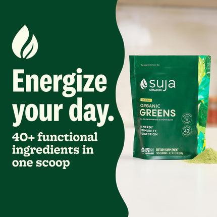 Suja Organic Greens Powder Probiotic Blend – Immune Support, Digestion & Daily Energy, 30 Servings