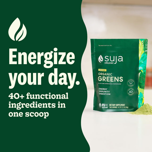 Suja Organic Greens Powder Probiotic Blend – Immune Support, Digestion & Daily Energy, 30 Servings