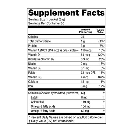 Sun Chlorella Powder Green Algae Superfood – Immune Support, Gut Health & Natural Energy | Non-GMO | 30 Packets