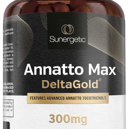 Sunergetic Annatto Tocotrienols 300mg with DeltaGold – Vitamin E for Liver, Heart & Immune Health