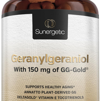 Sunergetic GG-GOLD 150mg Geranylgeraniol – 60 Capsules with DeltaGold Tocotrienols