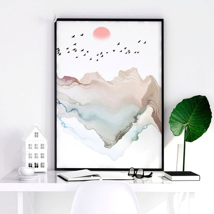 Art prints set of 3 | Japanese Sunset art prints
