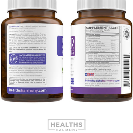 Super Antioxidants Supplement for Women & Men – High Potency Vegan (120 Capsules)