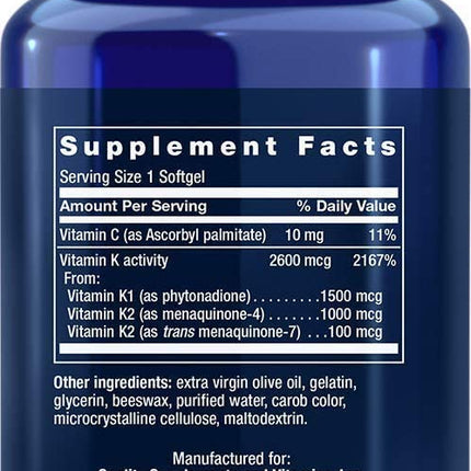 Super K with Advanced K2 Complex - 90 ct | Life Extension