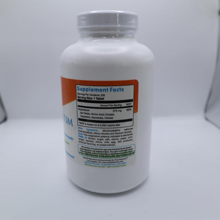 Super Magnesium Supplement – 5-Form Chelated Magnesium | Bone, Muscle & Nerve Support | Vegan & Non-GMO | 250 Tabs