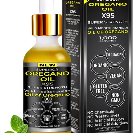 Superior Fulvic Humic X935 Organic Oregano Oil Drops – 1,000 Servings, 12-Month Supply