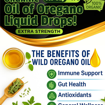 Superior Fulvic Humic X935 Organic Oregano Oil Drops – 1,000 Servings, 12-Month Supply
