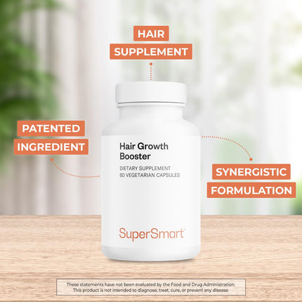 Supersmart Hair Growth Booster 160mg/day | Lustriva Biotin 40x Soluble | 60 Veggie Capsules