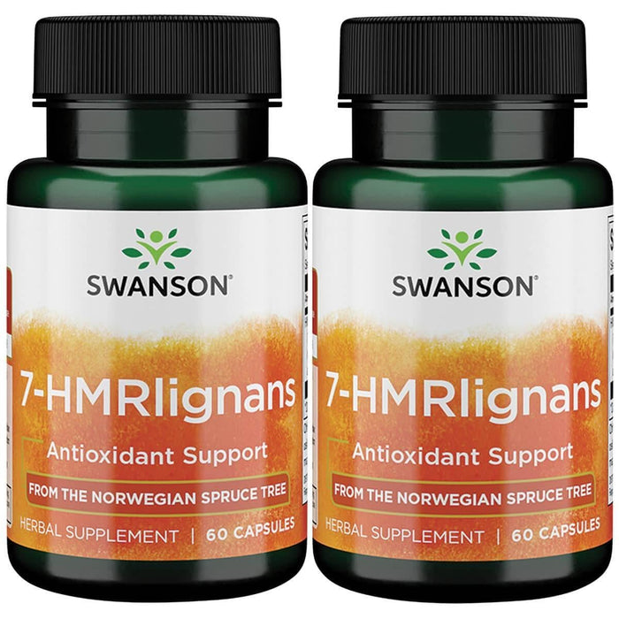 Swanson 7-Hmrlignans from Norwegian Spruce Tree - 40 Milligrams, 60 Capsules (2 Pack)