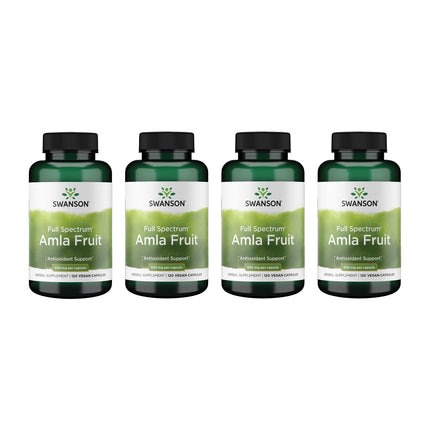 Swanson Full Spectrum Amla Fruit - Ayurvedic Indian Gooseberry Supplement, 120 Capsules (500 mg) - 4 Pack