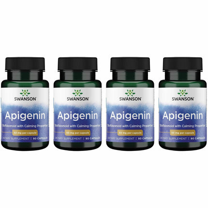 Swanson Apigenin-Bioflavonoid Supplement — Prostate & Sleep Support, 90 Caps, 50 mg Each (4 Pack)