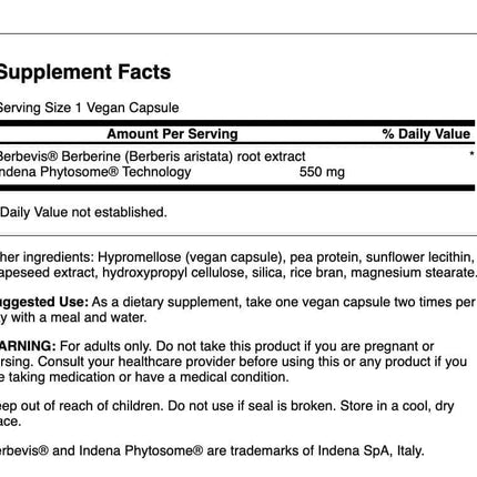 Swanson Berberine Advanced Enhanced Absorption – Berbevis 550 mg, 2 Pack (60 Veg Caps)