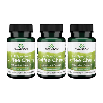 Swanson Full-Spectrum Coffee Cherry-Herbal Supplement – Immune Support, 200 mg, 60 Veggie Capsules, 3 Pack