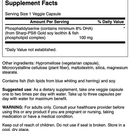 Swanson Conjugated Phosphatidylserine with DHA 100 mg - 30 Capsules