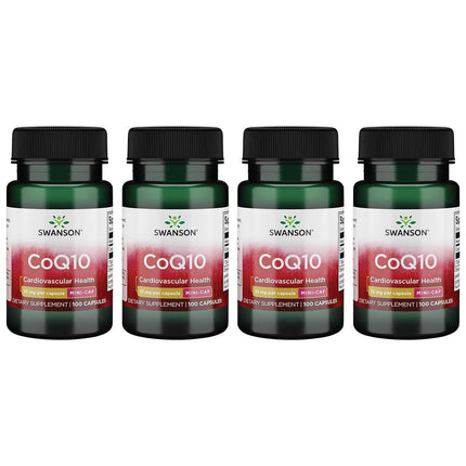 Swanson CoQ10 Mini Cap 10 mg – 100 Caps (4 Pack) | Cardio Support & Antioxidant