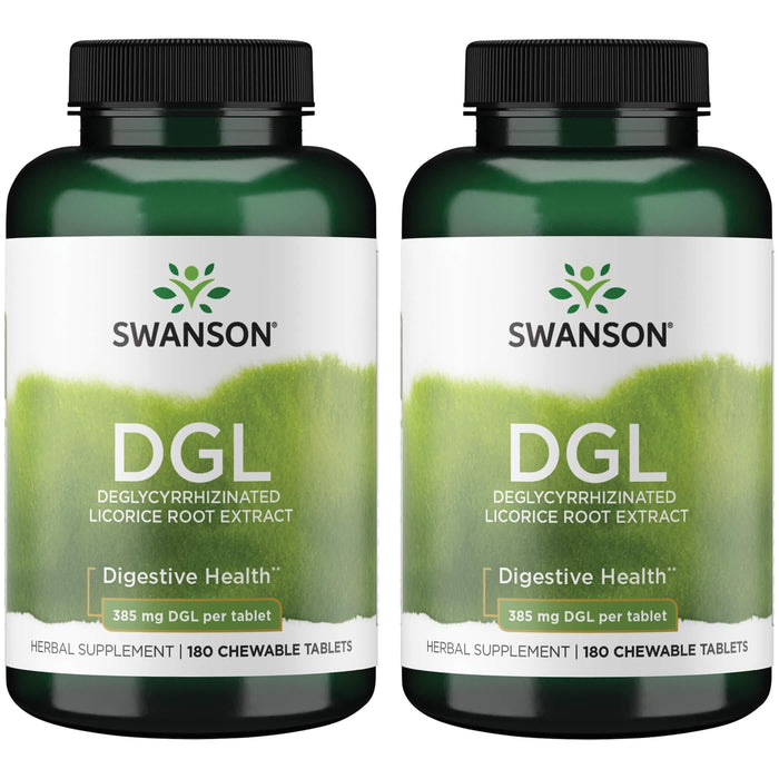 Swanson DGL Licorice 385 mg Chewables – 180 Count (2 Pack)
